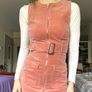 Forever 21 Pink Suede Buckle Dress